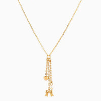 Bow, Heart, and Pearl Drop Necklace