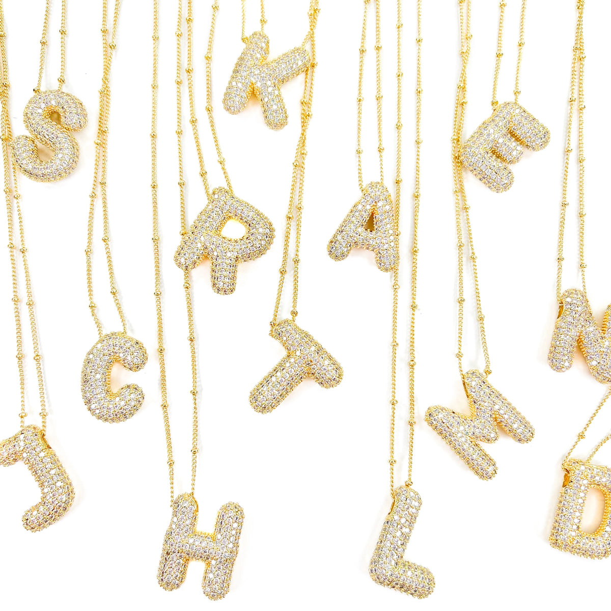 Blingy Initial Balloon Bubble Necklace