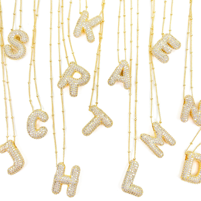 Blingy Initial Balloon Bubble Necklace