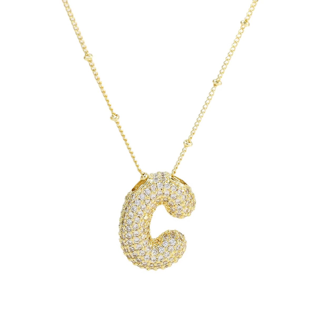 Blingy Initial Balloon Bubble Necklace