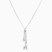 Bow, Heart, and Pearl Drop Necklace