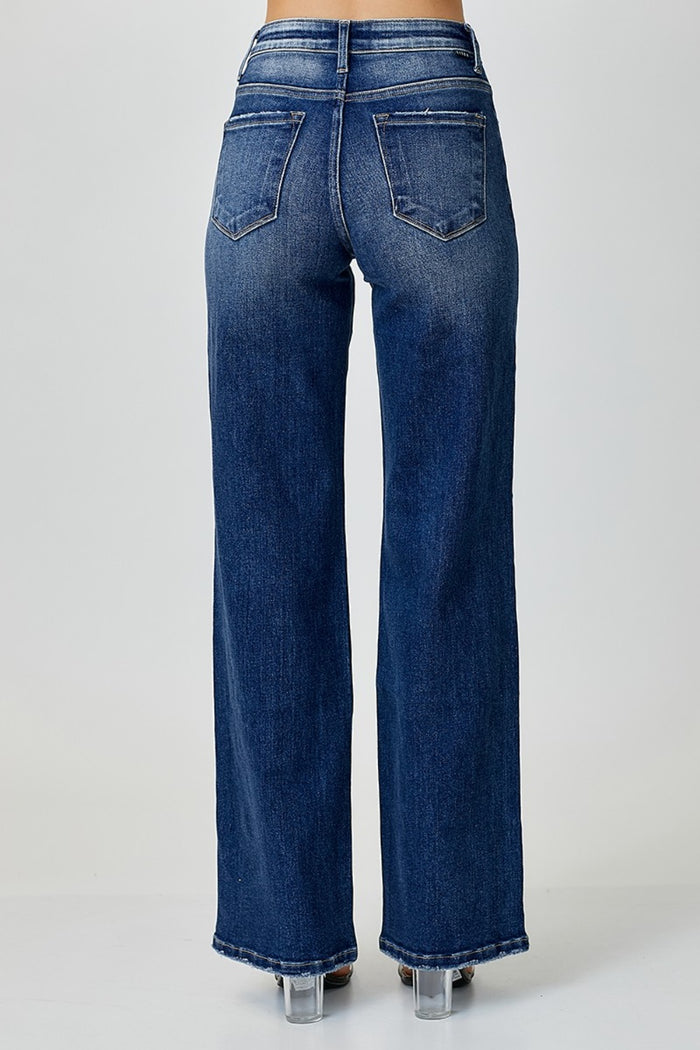 Risen Emma Mid Rise Straight Jeans