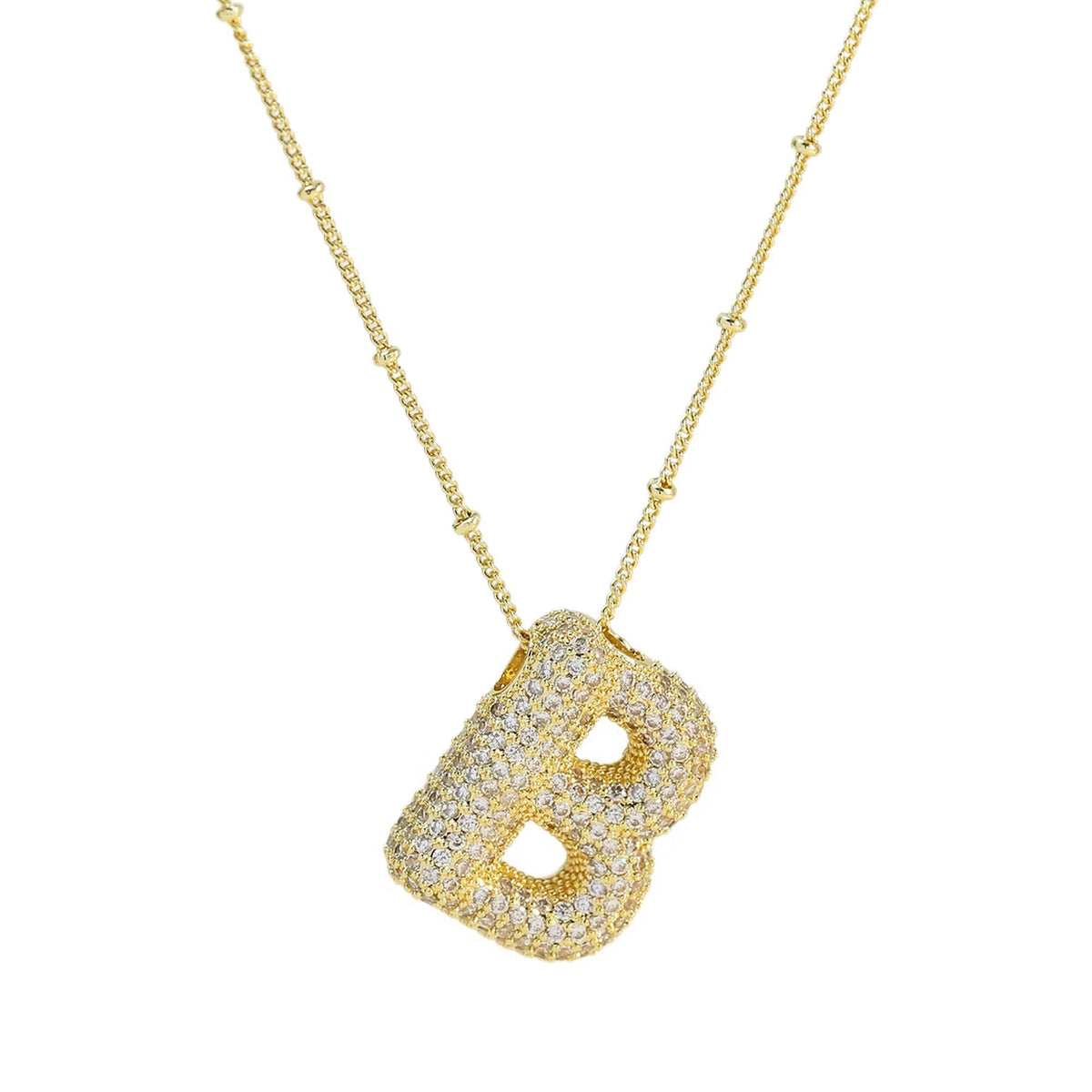 Blingy Initial Balloon Bubble Necklace