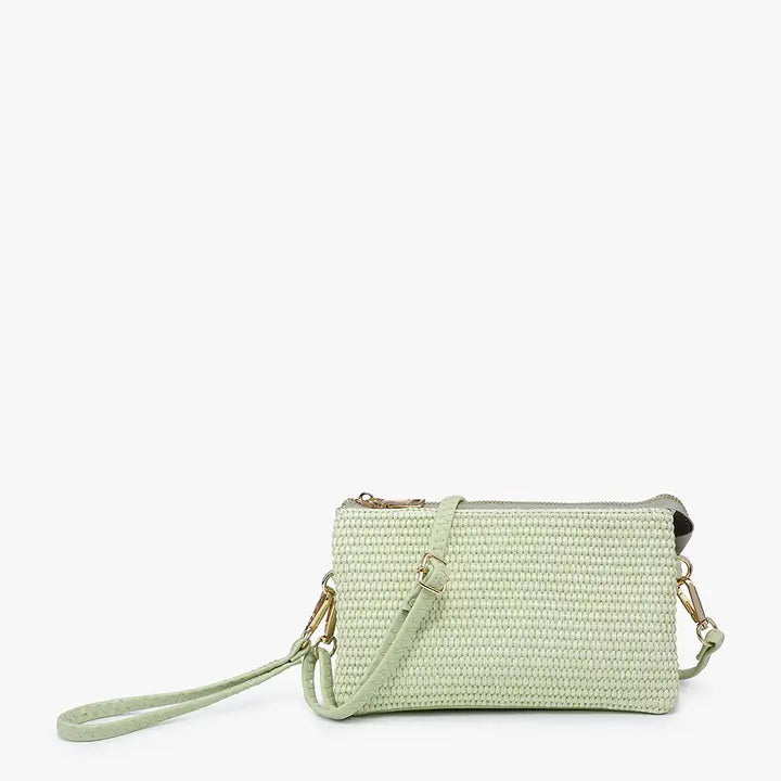 Riley Straw 3 Compartment Crossbody/Wristlet