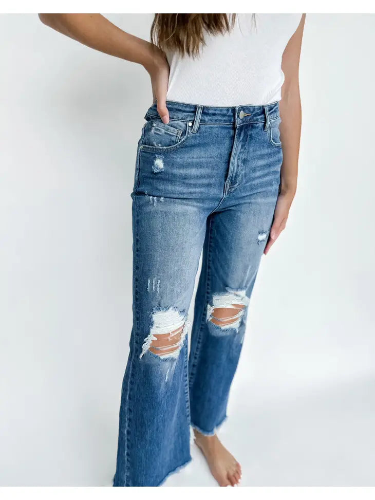 Blakeley Distressed Wide Leg Jeans