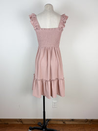 Kori Ruffle Strap Smocked Dress in Mauve