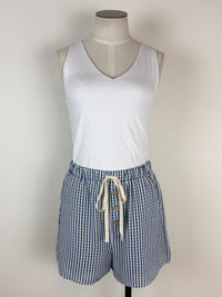 Sarah Gingham Button Up Set in Navy