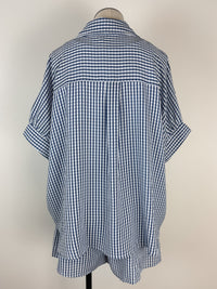 Sarah Gingham Button Up Set in Navy