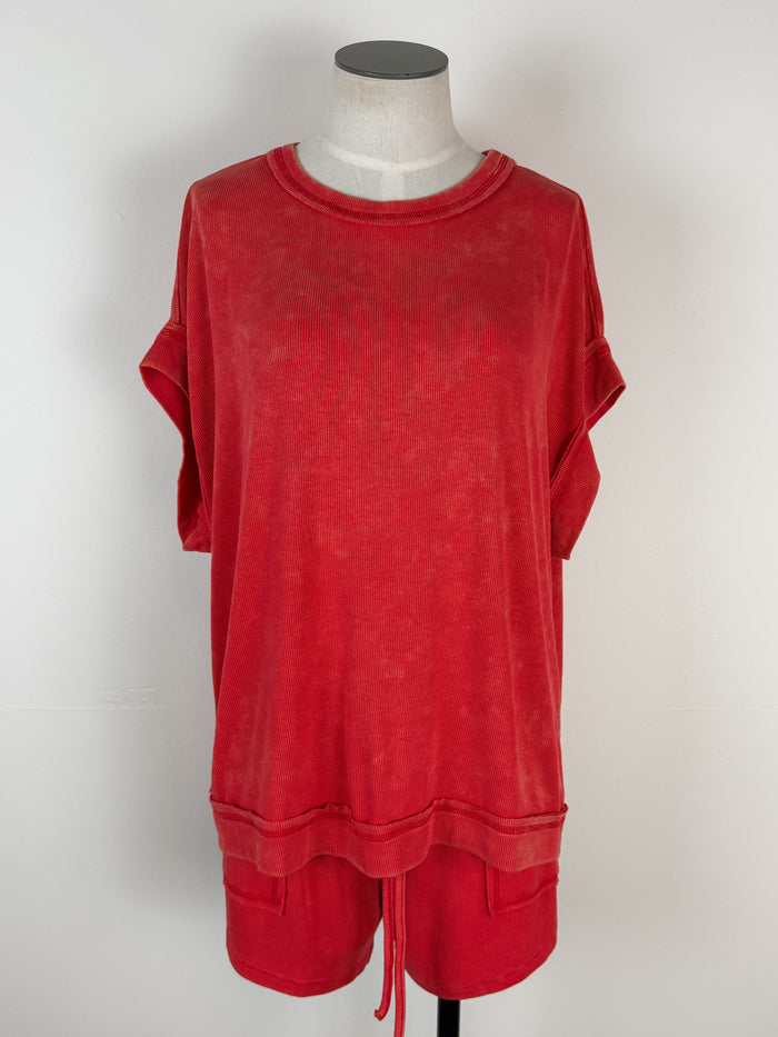 Charli Mineral Wash Set in Red
