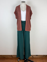Maisy Crochet Knit Cardigan in Brick
