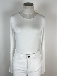 Basic Long Sleeve Bodysuit in White