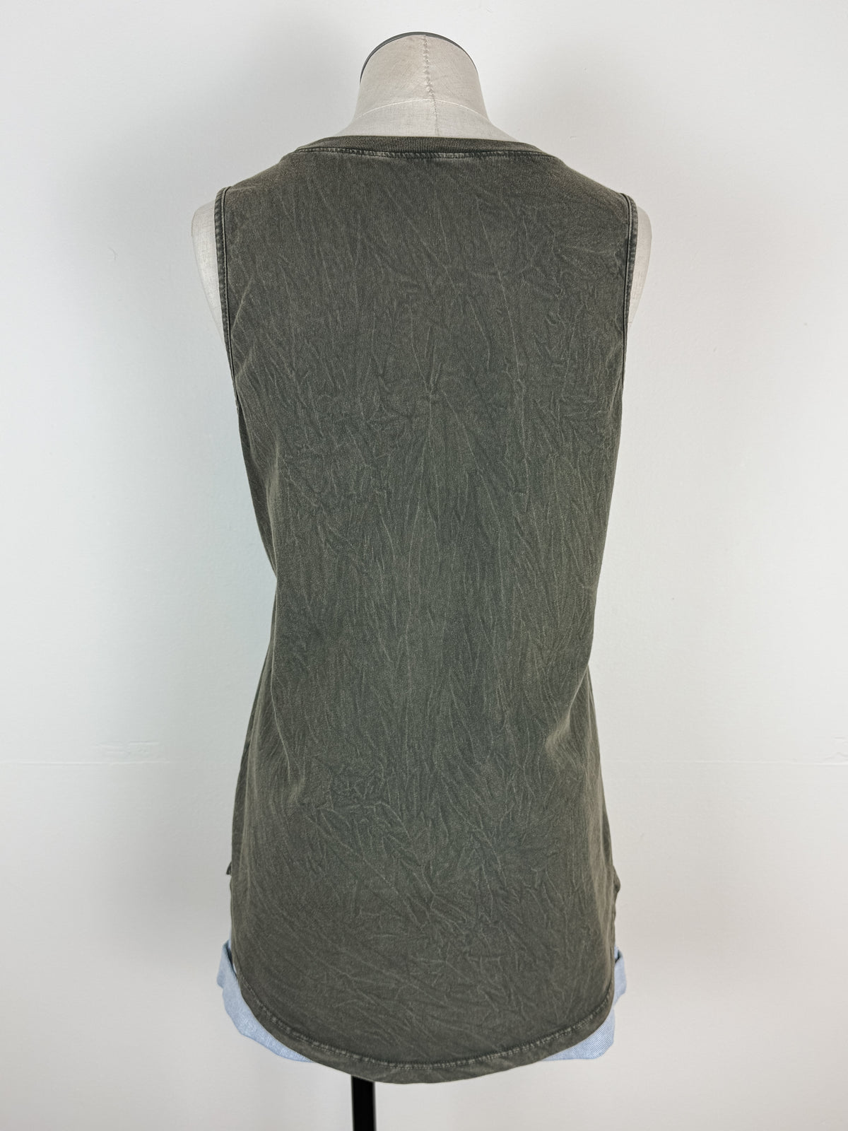 Aztec Print Mama Mineral Wash Tank in Olive