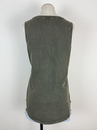 Aztec Print Mama Mineral Wash Tank in Olive