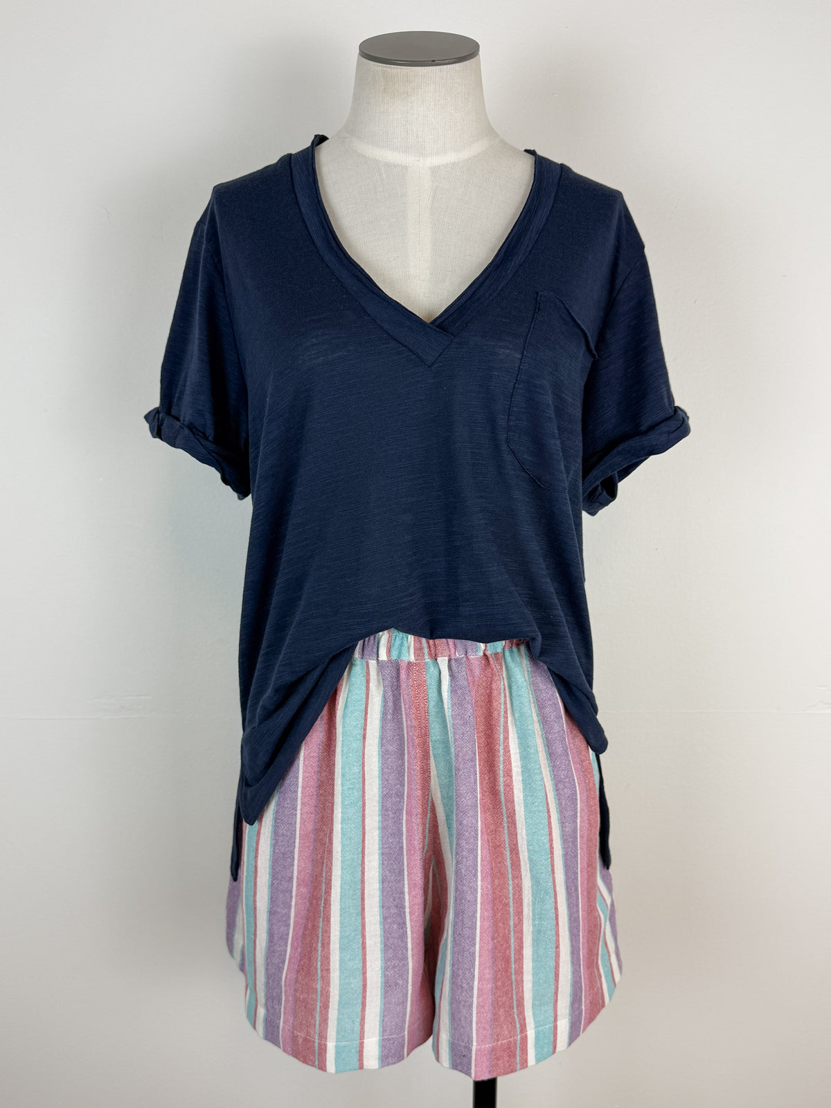 Florina Striped Short in Aqua