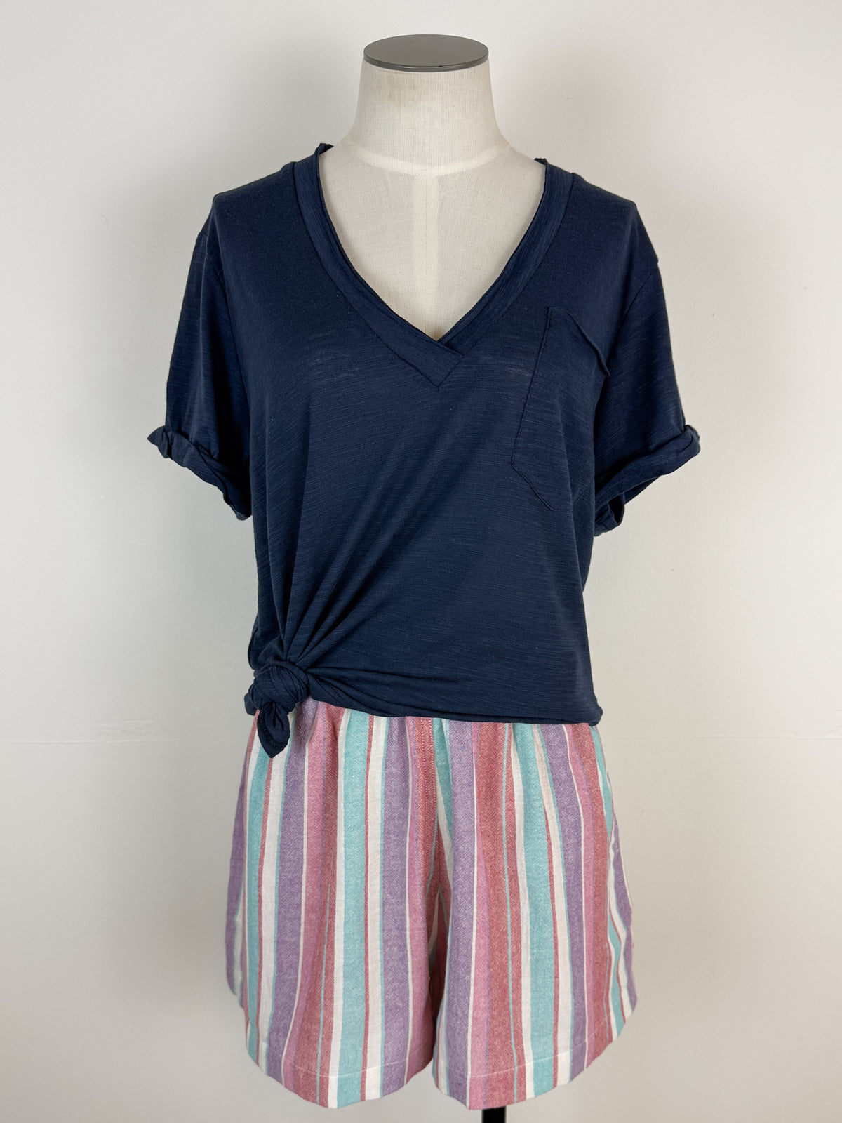 Florina Striped Short in Aqua