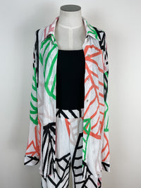 Palm Print Button Up in Multi