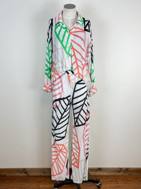 Palm Print Button Up in Multi
