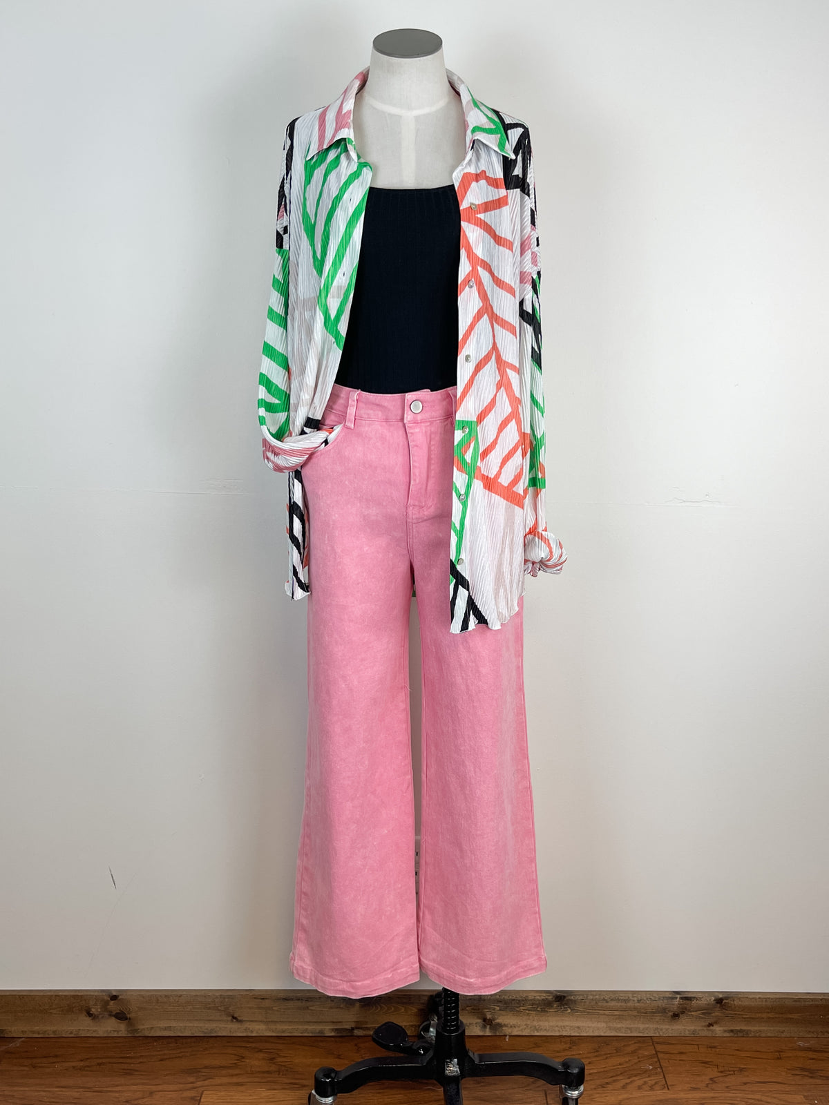 Palm Print Button Up in Multi