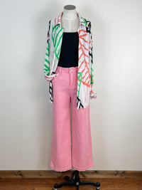 Palm Print Button Up in Multi