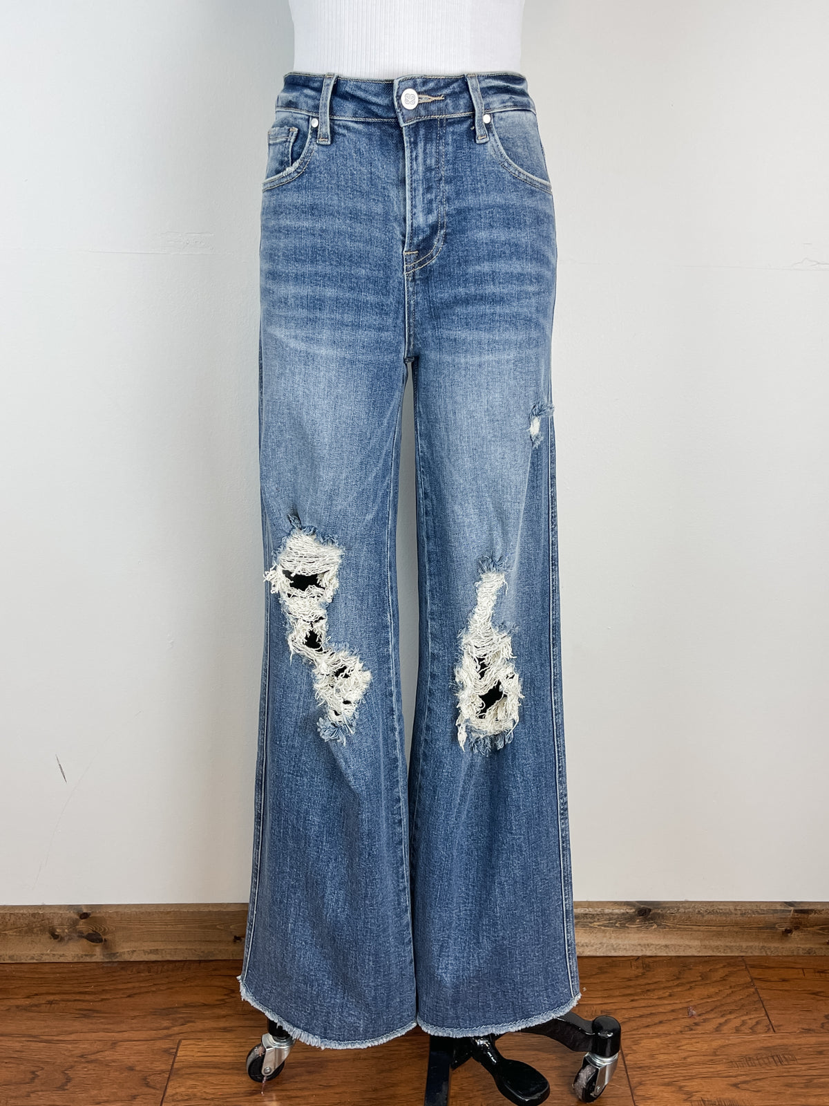 Blakeley Distressed Wide Leg Jeans