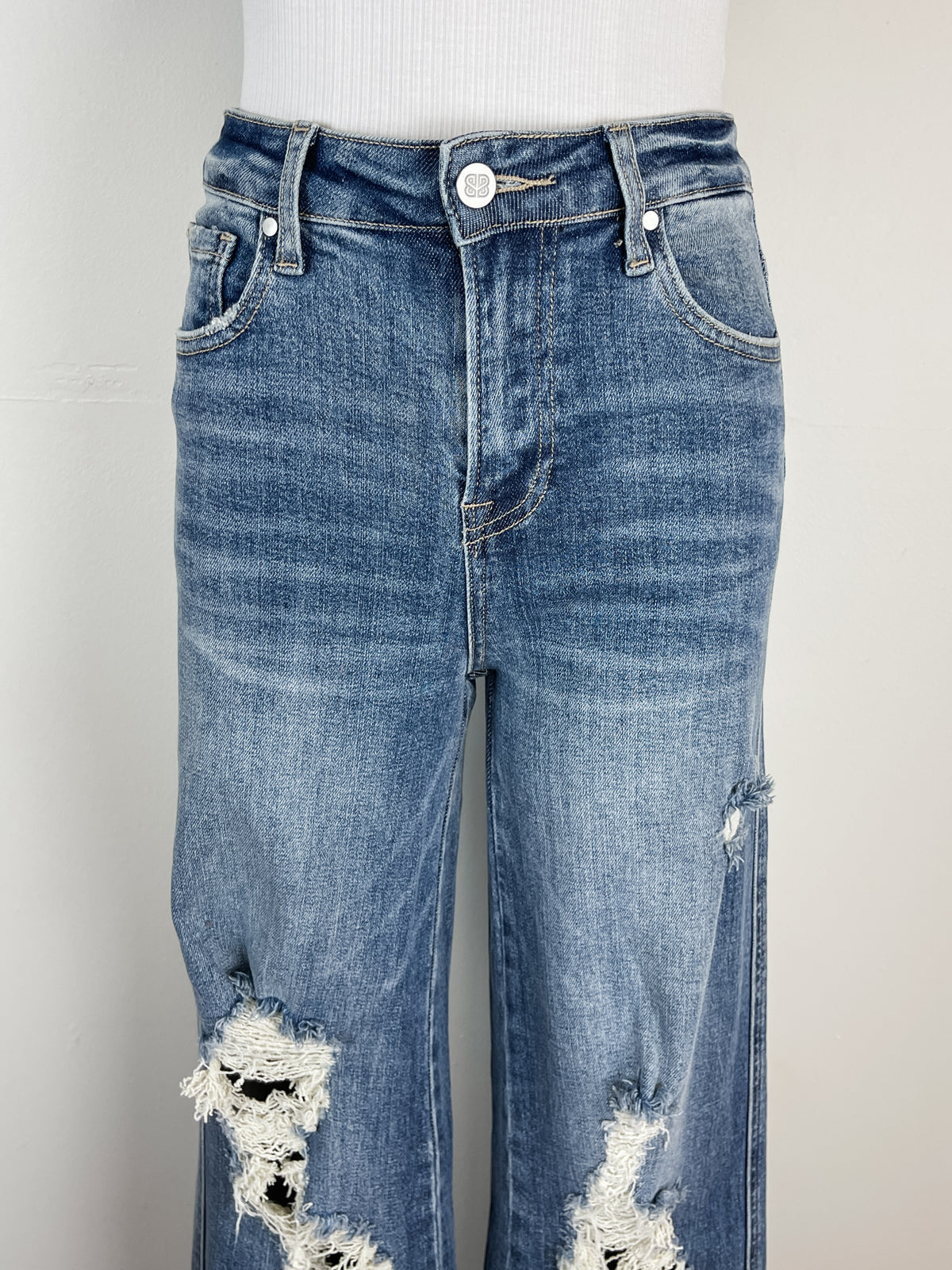 Blakeley Distressed Wide Leg Jeans