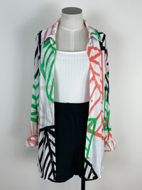 Palm Print Button Up in Multi
