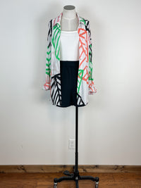 Palm Print Button Up in Multi