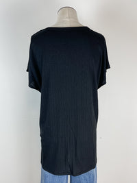 Kate Ruched Front Tee in Black