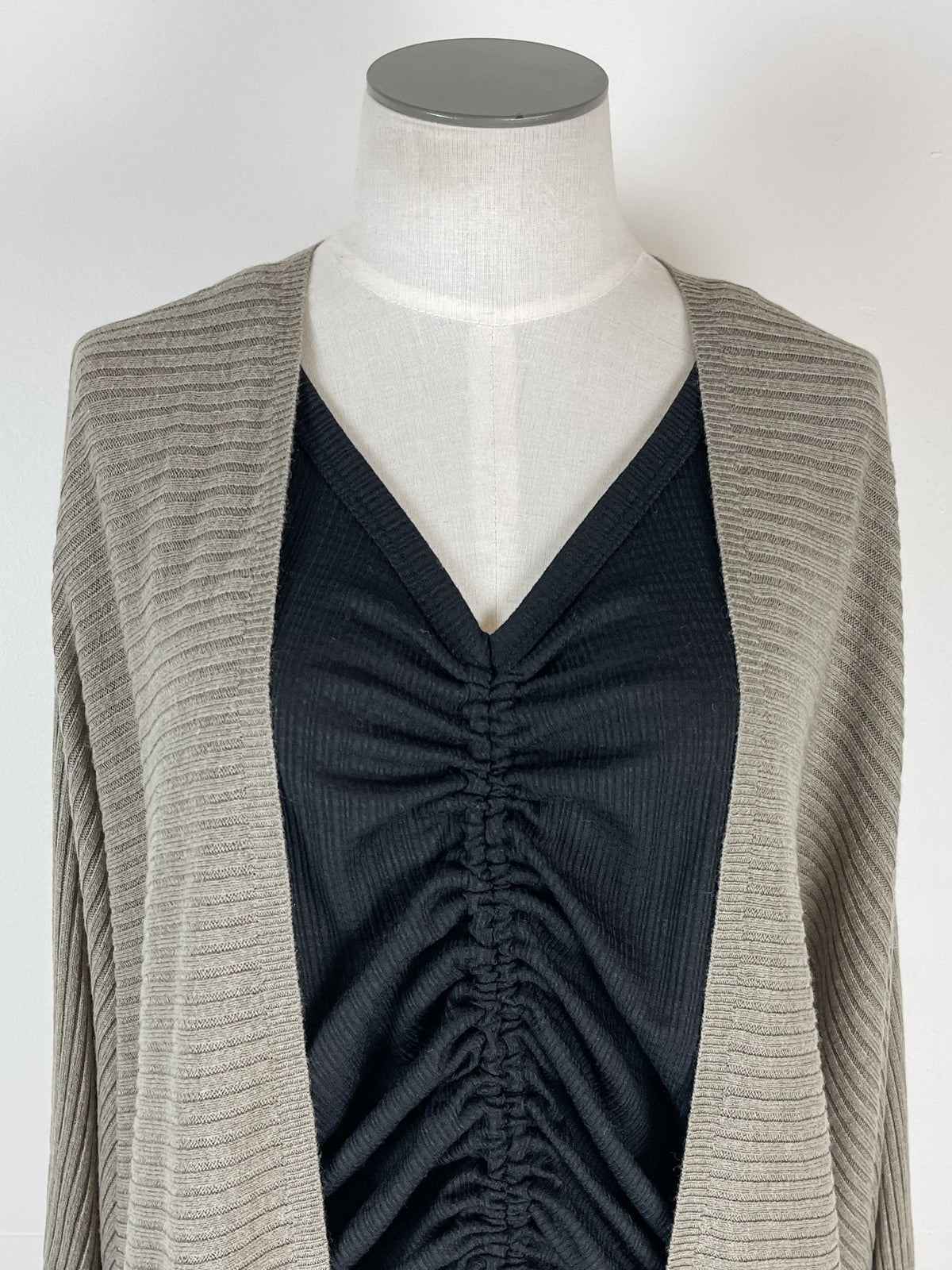 Kate Ruched Front Tee in Black