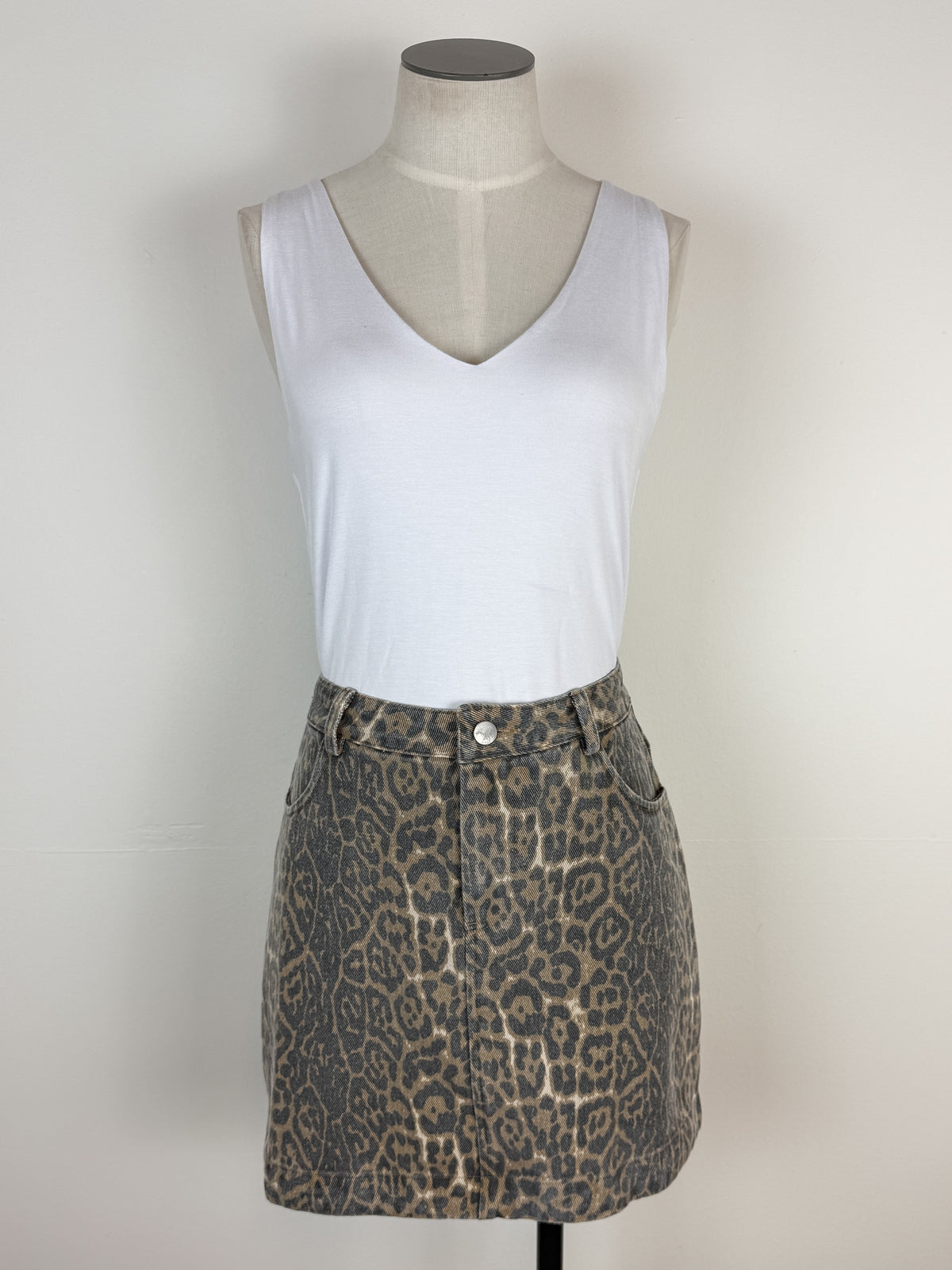 Kennedy Leopard Skirt in Mocha