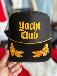 Yacht Club Trucker Hat in Black