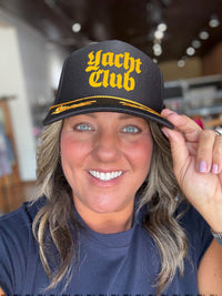 Yacht Club Trucker Hat in Black