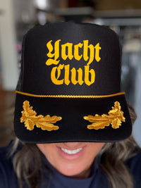 Yacht Club Trucker Hat in Black