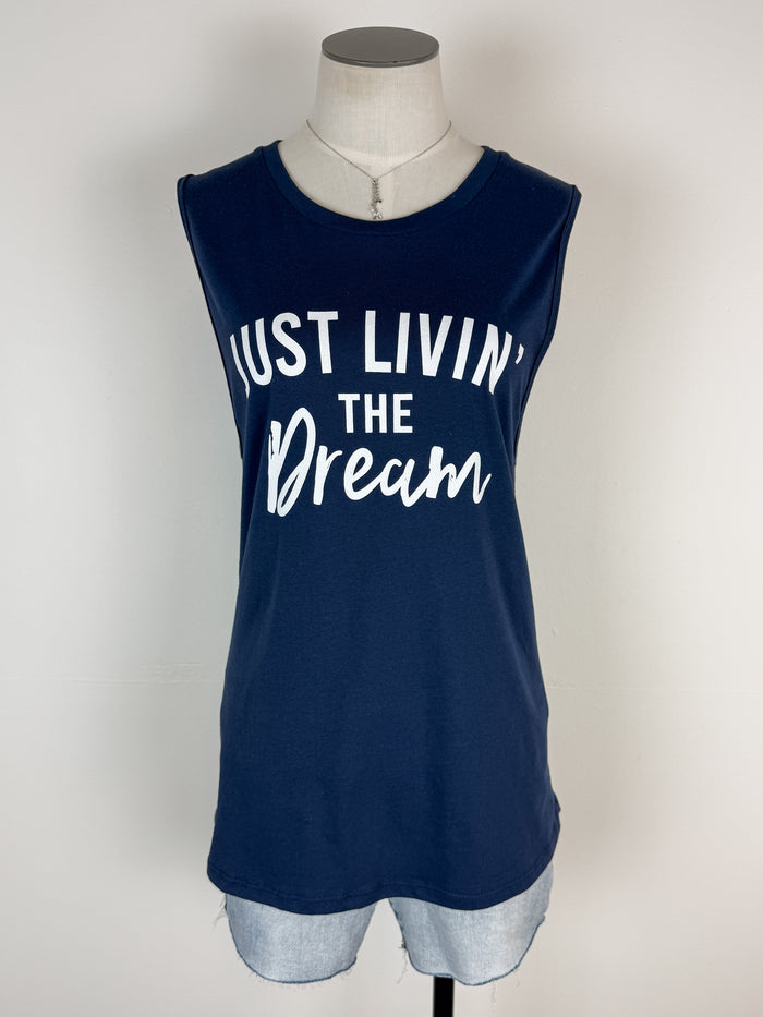 Just Livin' The Dream Tank in Navy