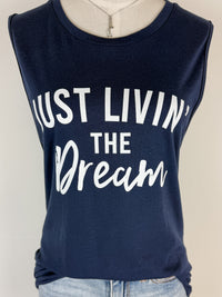 Just Livin' The Dream Tank in Navy