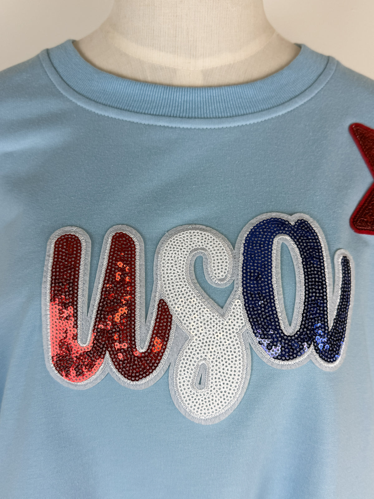 USA Sequin Star Set in Light Blue