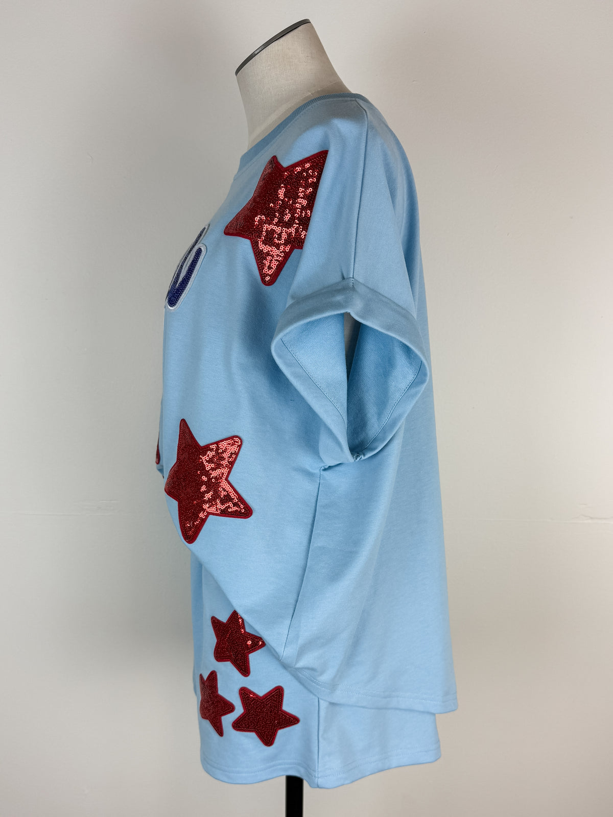 USA Sequin Star Set in Light Blue