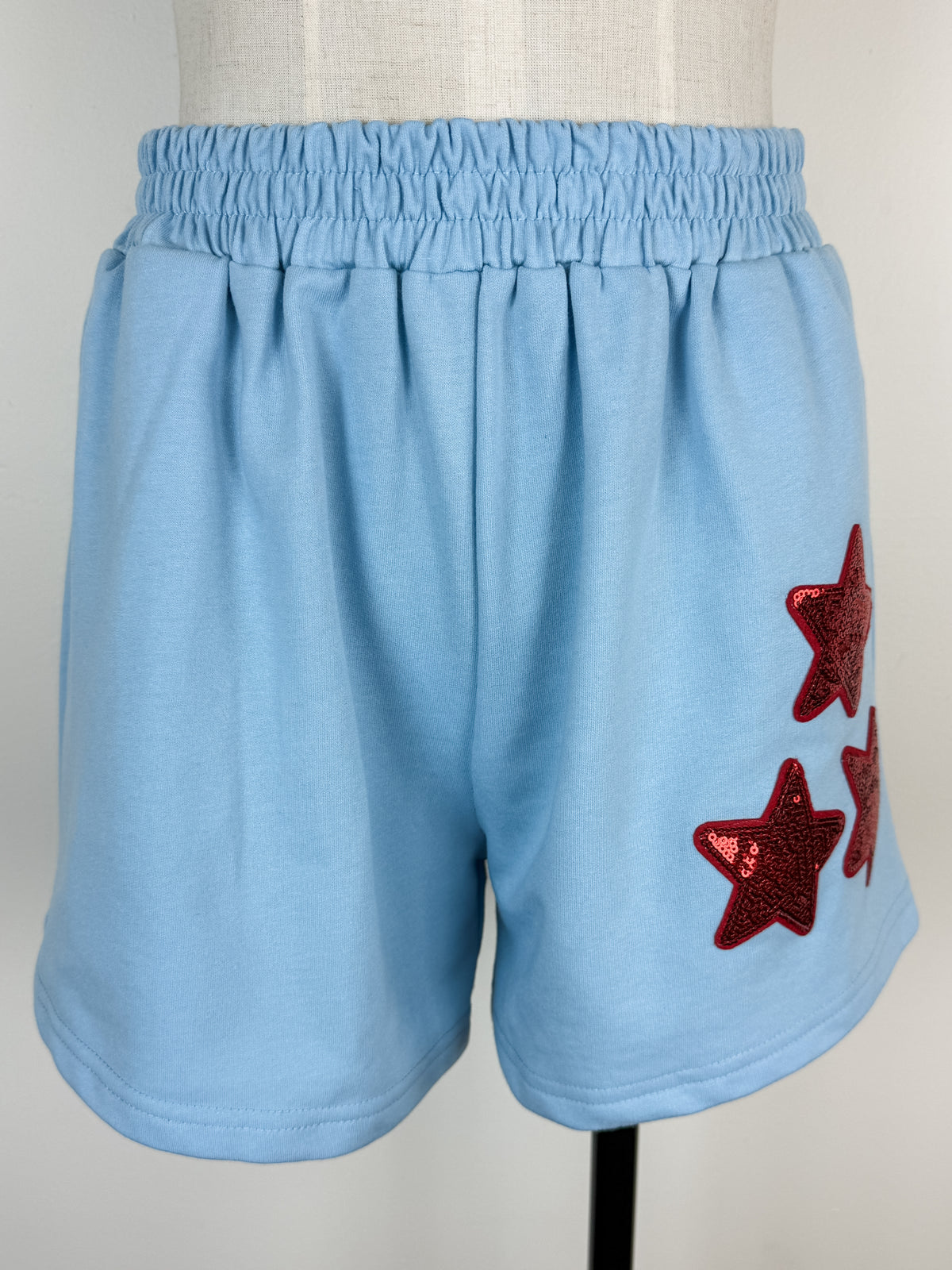 USA Sequin Star Set in Light Blue