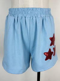 USA Sequin Star Set in Light Blue