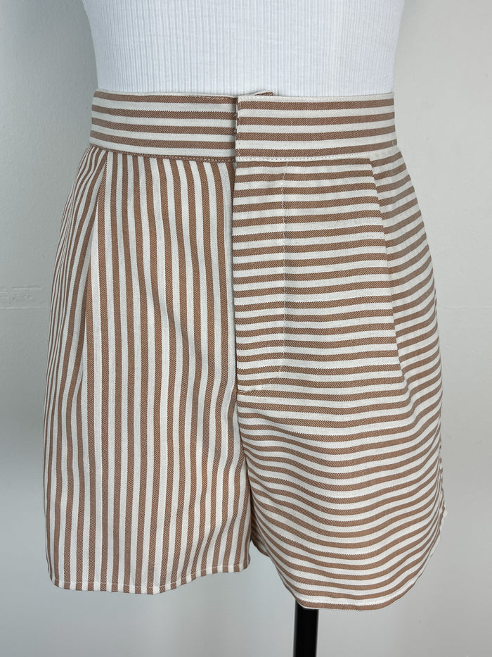 Amelia Mix Stripe Short in Brown