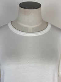 Sadie Basic Rolled Sleeve Tee in Off White