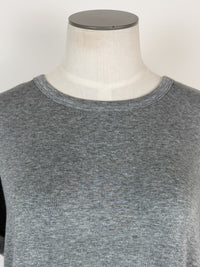 Sadie Basic Rolled Sleeve Tee in Heather Grey