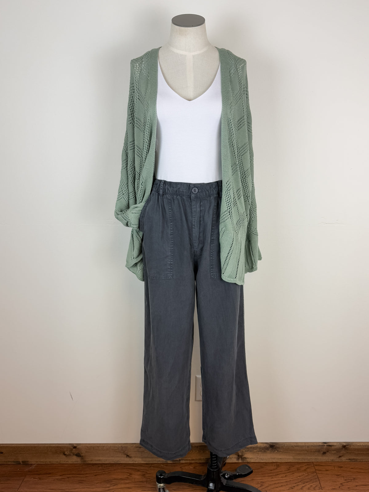 Cora Wide Leg Pant in Charcoal