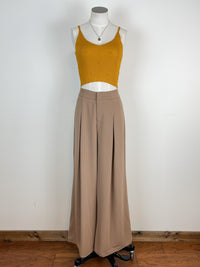 Agnes Ribbed Crop Tank in Mustard