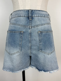 Nova Distressed Rigid Denim Shorts
