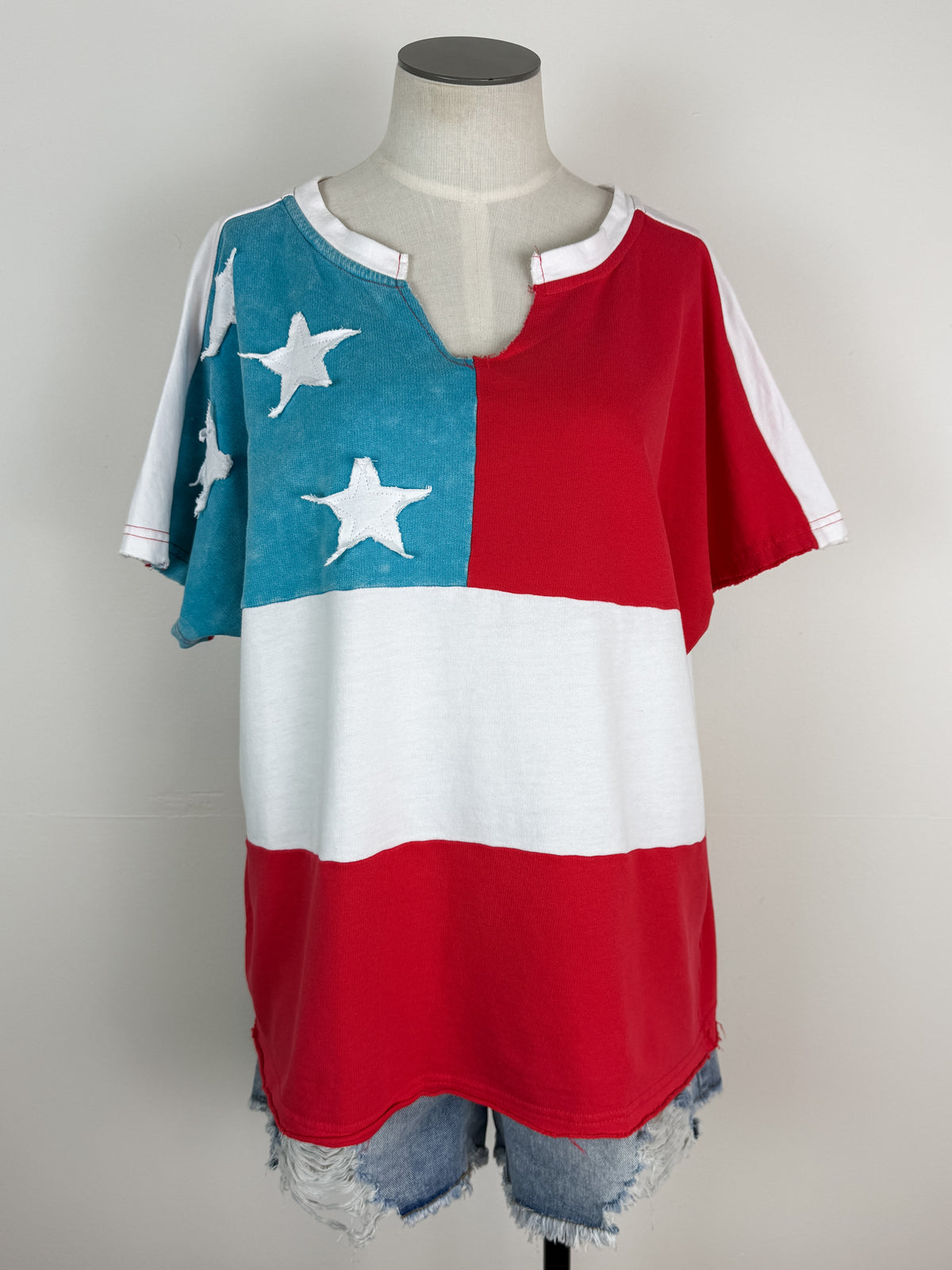 American Flag Top in Red/White/Blue