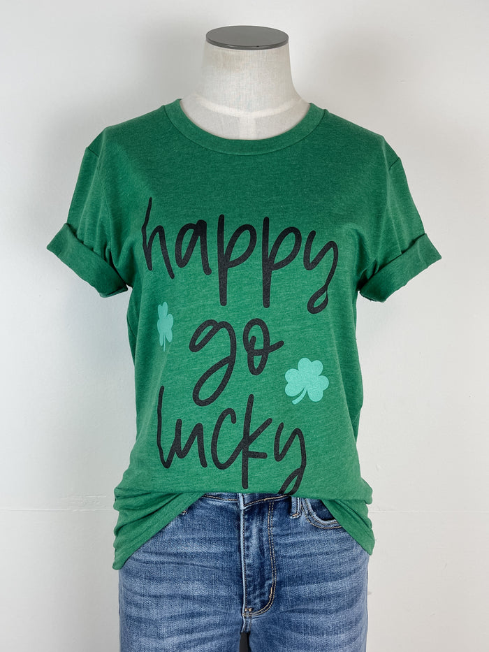 Happy Go Lucky Tee in Green
