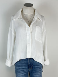 Josie Basic Button Up in White