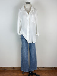 Josie Basic Button Up in White