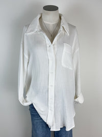 Josie Basic Button Up in White